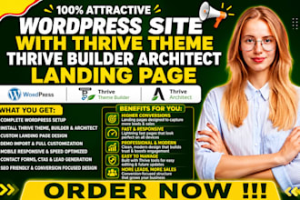 wordpress site with thrive theme thrive builder architect landing page