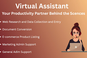 your virtual assistant for admin, research, data entry and marketing support