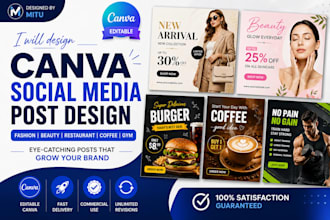 create modern canva posts for facebook, instagram and ads