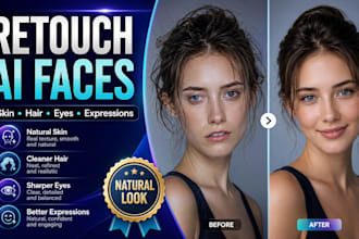 retouch ai faces skin hair eyes and expressions