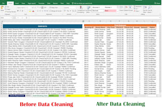 clean, format, merge, split excel data