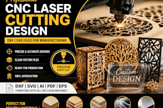 design professional cnc laser cutting files dxf svg for manufacturing