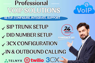 setup 3cx pbx, sip trunk, did number, inbound and outbound, twilio, telnyx, IVR