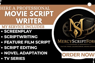 write a professional movie script screenplay or tv pilot, script editing