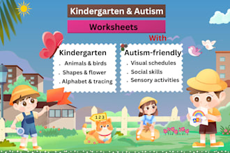 design fun kindergarten worksheets for kids and autism