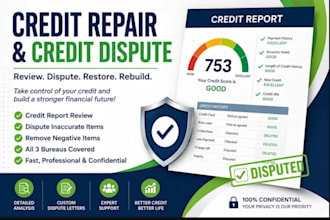 fix credit repair, inquiry remove, charge off, late payment, credit score in 3 b