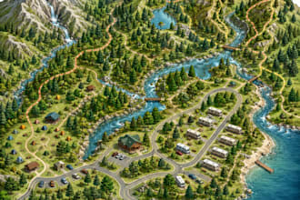 do custom hiking trail, campground, and tourist attraction maps