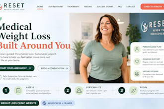 create a med spa and weight loss clinic website with consultation booking system