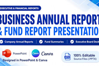 do business annual report, company annual report and fund report presentation