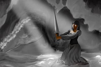 draw a fantasy anime character illustration