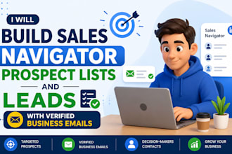 build sales navigator prospect lists and leads with verified business emails