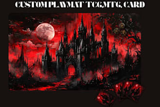 design custom tcg playmat, anime playmat mtg pokemon gaming mat artwork
