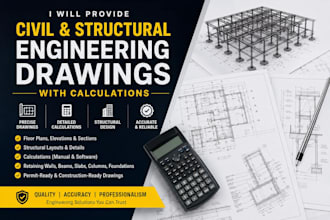 provide civil and structural engineering drawings and calculations