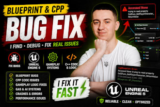 debug and fix unreal engine blueprint and cpp bugs