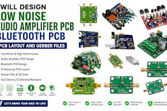 design low noise audio amplifier pcb bluetooth pcb pcb layout and gerber files