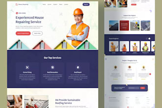 design a contractor, construction, plumbing, hvac, roofing website