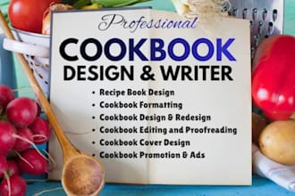write a healthy cookbook, cookbook formatting, cookbook design, recipe book