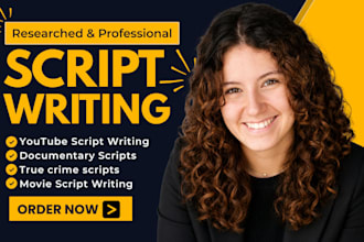 write documentary true crime script podcast script youtube movie script writing