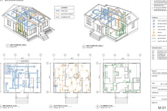 draw architectural electrical plumbing mep hvac plans permit drawings design