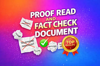 fact check your document, proofread erros in document