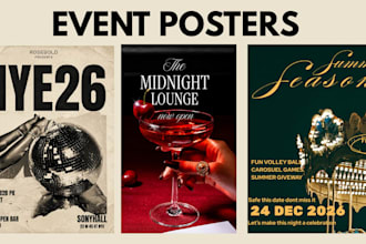 design event poster or flyer for concert invitation or new year