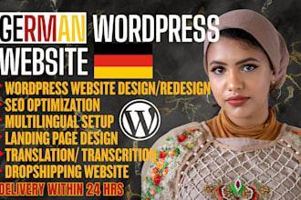 build german wordpress website, deutsch business website design with elementor