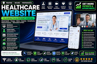 do healthcare, telehealth, tele clinic therapy, patient portal website with blog