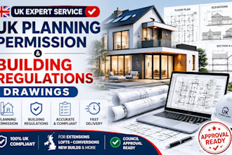 create UK planning permission and building regulation drawings