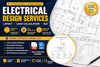 design electrical layout, load calculation and sld for permit approval