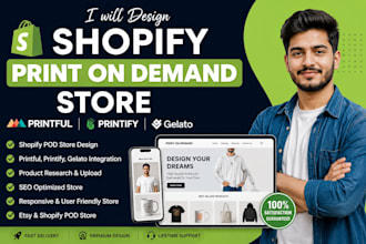 shopify print on demand etsy shopify pod store design printful printify gelato