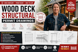 design wood deck structural permit drawings structural framing
