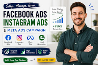 run facebook ads campaign, fb ads manager, instagram ads, lead generation, meta
