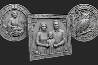 sculpt 3d bas relief stl, cnc relief stl, coin medallion, pendant bas relief
