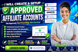 create, setup approved flexoffer, ogads, sovrn, clickdealer, sharesales account