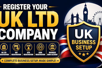 register your UK ltd company, vat, utr, eori and business bank