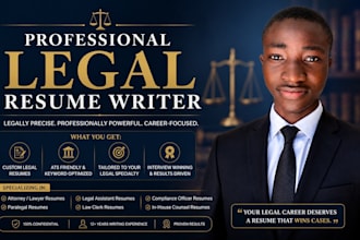 write a professional legal resume, CV, and cover letter
