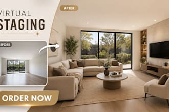 do realistic virtual staging for empty property and real estate photos