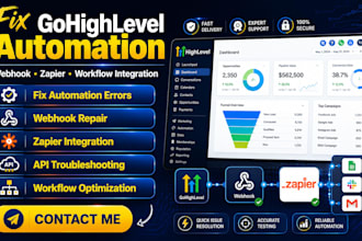 fix gohighlevel automation, webhook workflow, zapier workflow integration errors