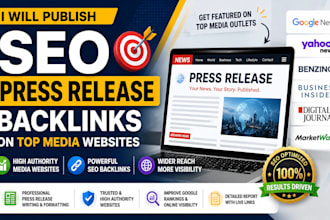 publish SEO press release backlinks on top media websites