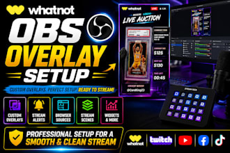 install whatnot custom obs overlays alerts scenes and browser sources