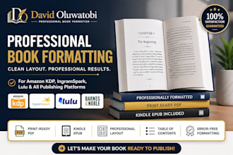 professionally format your book for amazon KDP and print
