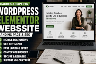 design coaches wordpress elementor website, wordpress landingpage, wordpress seo