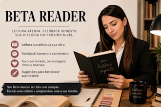 be your beta reader and critique you book, novel or short story