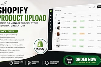 do shopify product listing or manage shopify store and update inventory