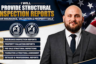 provide structural inspection reports for insurance, valuation and property sale