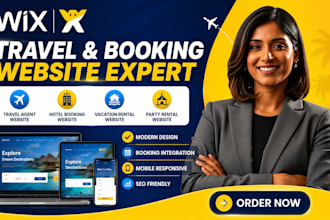 design wix travel agent vacation website hotel booking website party rental wix
