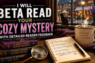beta read your cozy mystery novel with detailed reader feedback