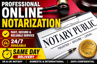 notarize US UK legal document online notary public nj fl same day usps form 1583