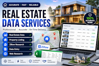 do real estate property data entry and zillow web research