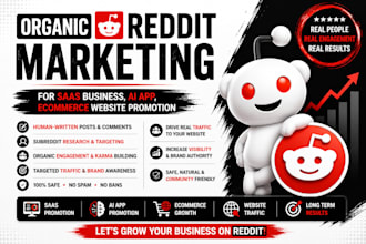 organic reddit marketing for saas business, ai app ecommerce website promotion